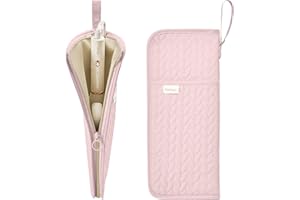 KarSyon Hot Tools Organizer Heat Resistant Mat Case Hair Tools Holder Travel Bag Portable Hair Styling Tools Cover Pouch for Curling Iron,Flat Iron,Hair Straightener (Pink)