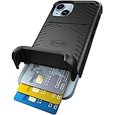 Scooch for iPhone 14 Case with Card Holder, Wingmate Wallet Case with Hidden Card Slot and RFID Protection for up to 4 Cards, 10-Foot Drop Protection, Black