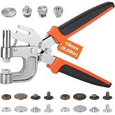 Leather Snap Fastener Tool Kit - 40 Sets of 15mm Star and Circle Patterned Snaps in Silver Bronze, Snap Button Kit for Leather Craft Work, Ergonomic Designed Snap Press Pliers for Safer Easier Set