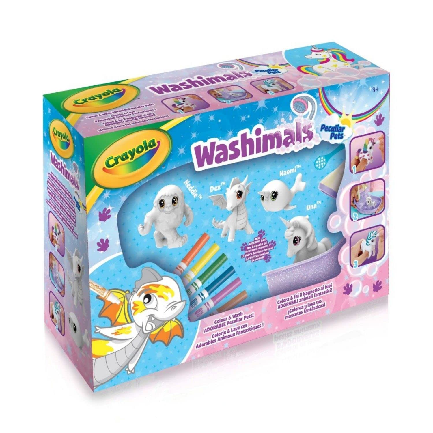 CRAYOLA Washimals Peculiar Pets Playset - Creative Colouring Crafts Kit with Washable Marker Pens, Fairy Animals, 12 Piece Set, 256760.004