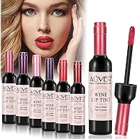 Wine Lip Tint 6 Colors, Lip Stain Set Long Lasting Liquid Lipstick, Waterproof and Moiturizing Matte Lip Gloss Set for Women