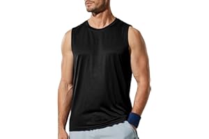 Haimont Men's Workout Tank Top Dry Fit UPF 50 Sleeveless Muscle Tee Shirts for Swim, Running, Hiking, Beach
