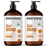 Everyone 3-in-1 Soap, Body Wash, Bubble Bath, Shampoo, 32 Ounce (Pack of 2), Citrus and Mint, made with Essential Oils for Men and Women