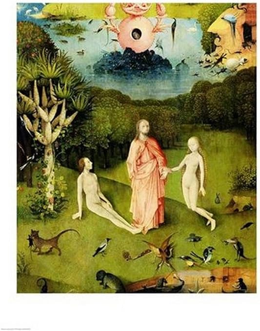 The Poster Corp Hieronymus Bosch Der Garten Der Irdischen Freuden Der Garten Eden Kunstdruck 45 72 X 60 96 Cm Amazon De Kuche Haushalt