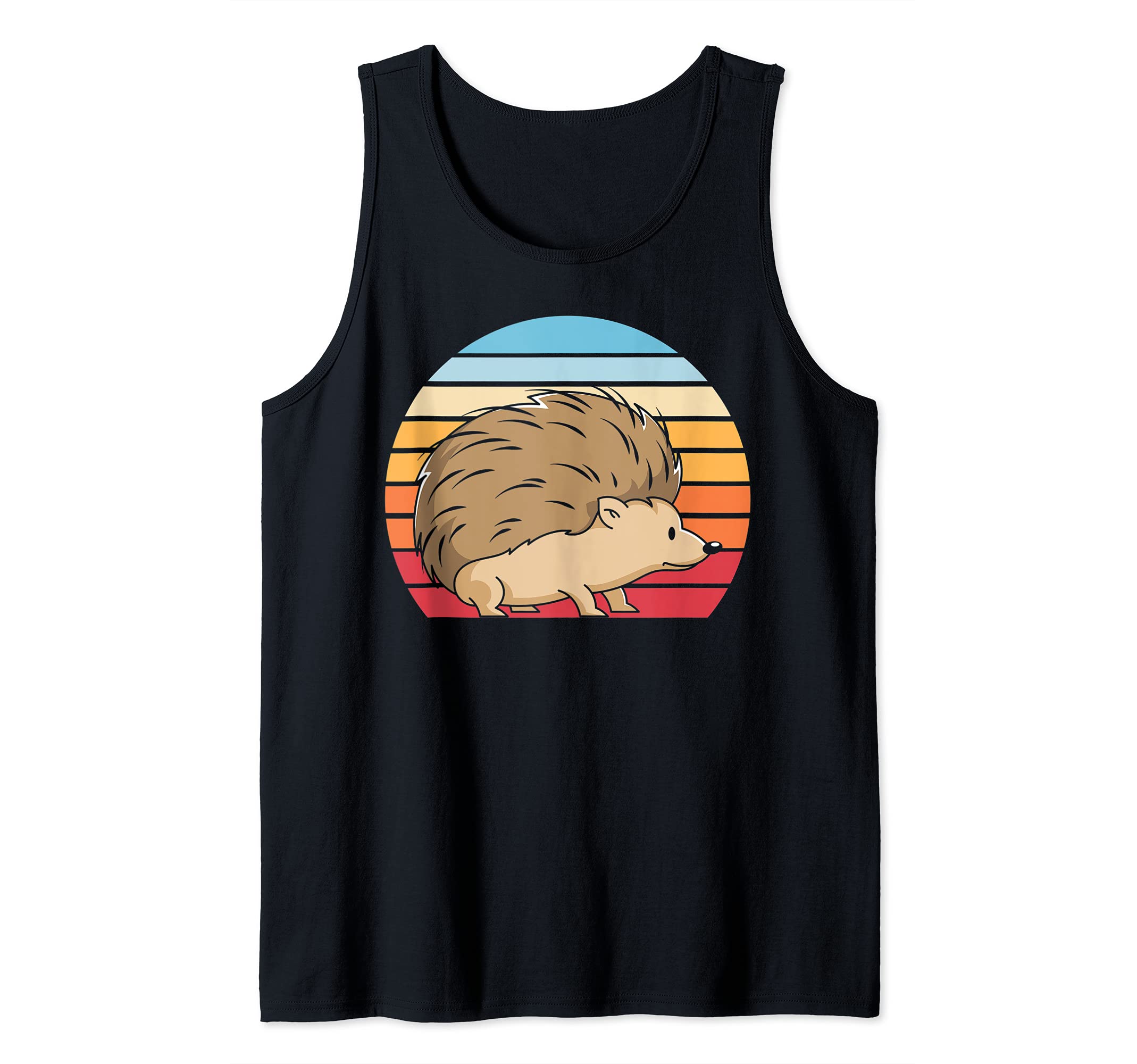Retro Wildlife Nature Forest Animal Cute Hedgehog Tank Top