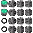 20 Pack Faucet Aerator, Faucet Flow Restrictor with Washers Replacement Parts Insert Sink Aerator for Bathroom or Kitchen, (Green, 2.2 GPM)