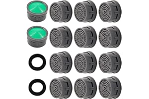 LITOEXPE 20 Pack Faucet Aerator, Faucet Flow Restrictor with Washers Replacement Parts Insert Sink Aerator for Bathroom or Kitchen, (Green, 2.2 GPM)
