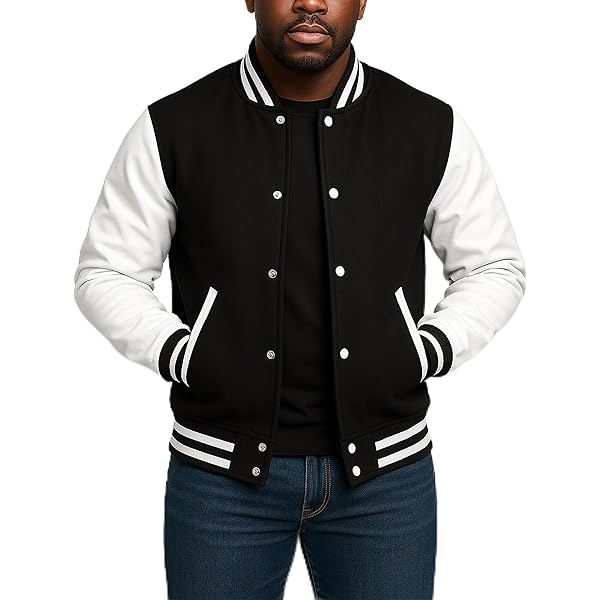 WEIV GEAR Mens Letterman Melton Varsity Jacket for Men Baseball