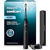 Philips Sonicare 4200 Rechargeable Electric Toothbrush, 1 Brush Head, Black | Built-in Pressure Sensor, 3 Brush Settings, 14-Day Battery, Includes Travel Case, Wall Adaptor Not Included, HX4053/62