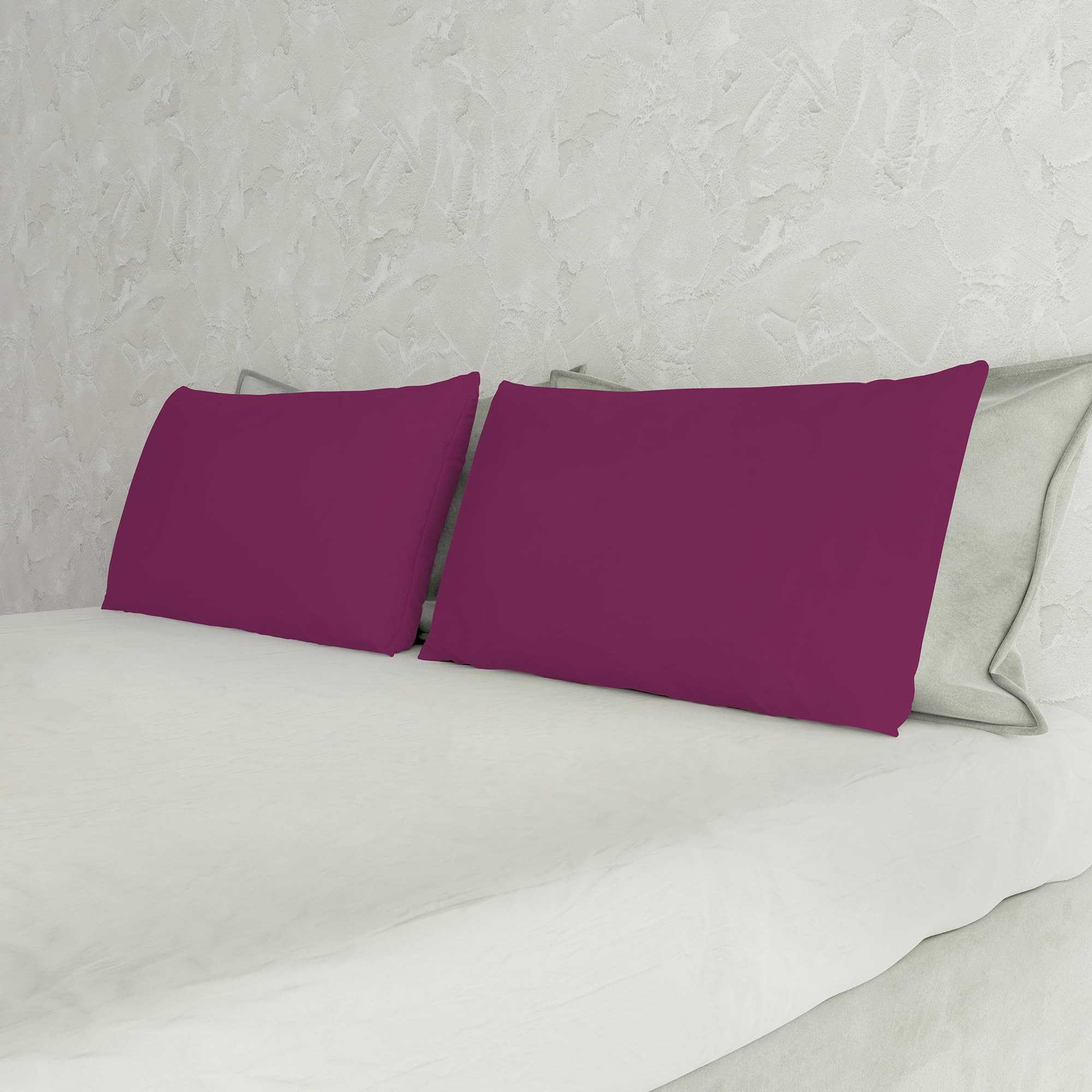Italian Bed Linen Max Color couple of plain color pillowcases