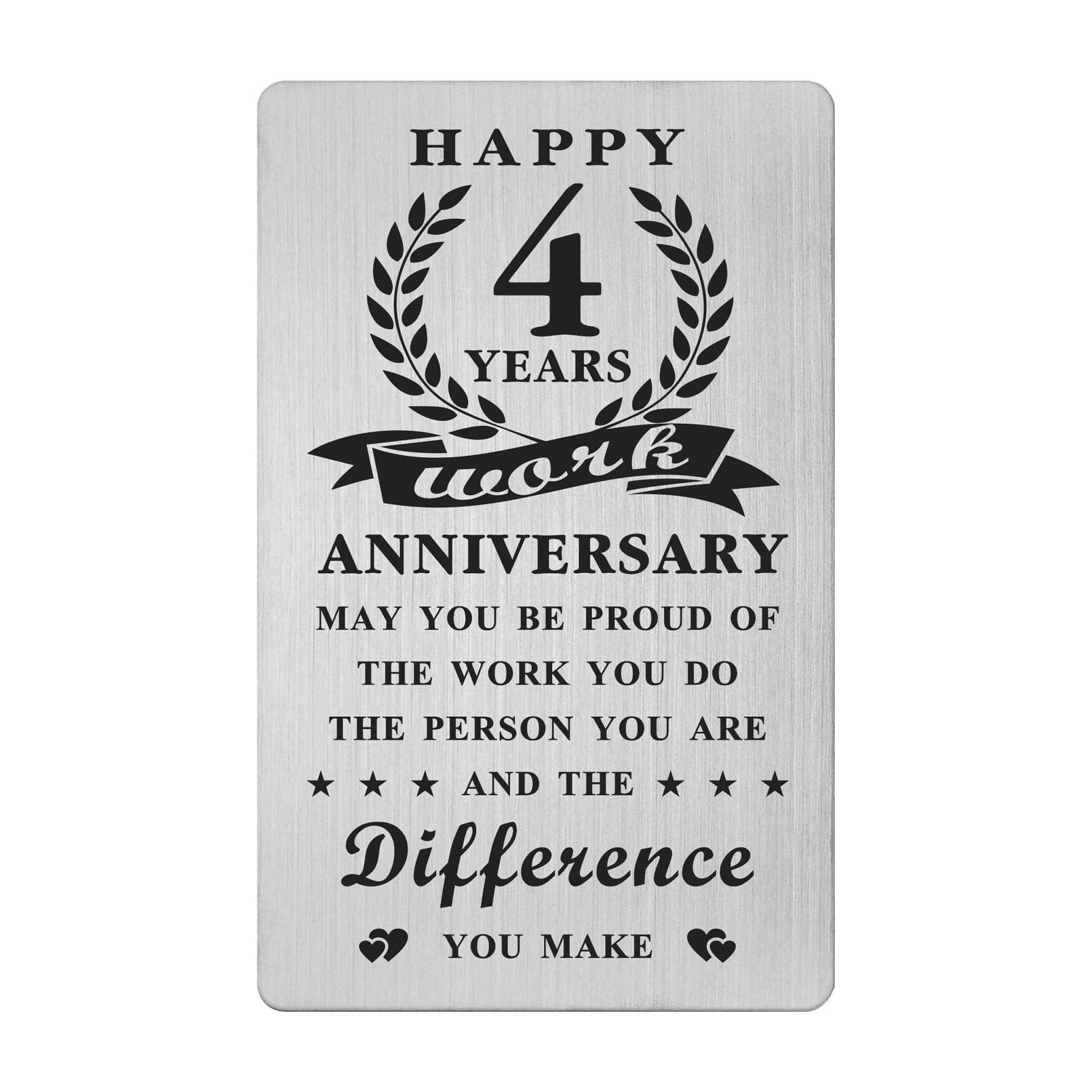 Gezxin Happy 4 Year Work Anniversary Card Gifts for Women Men- 4th Job Anniversary Card Decoration for Employees Coworkers