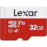 Lexar E-Series 32GB Micro SD Card, microSDHC UHS-I Flash Memory Card with Adapter, 100MB/s, C10, U1, A1, V10, Full HD, High S