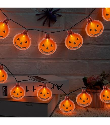 Amazon.com: Runleo Halloween Decorations Pumpkin String Lights