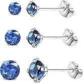 KASFREE 925 Sterling Silver Stud Earrings for Women CZ Studs Earrings Cubic Zirconia Earrings Studs Hypoallergenic Earrings for Women