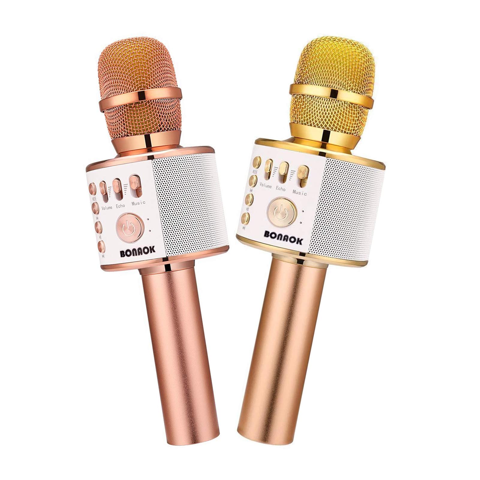 Rose Gold Q37 Wireless Microphone And Hifi Speaker Mini Microphone