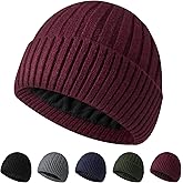 NAHOSY Winter Fleece Lined Beanie Hat for Men Women, Unisex Fashion Thermal Cuffed Knit Skullcap Warm Winter Hat