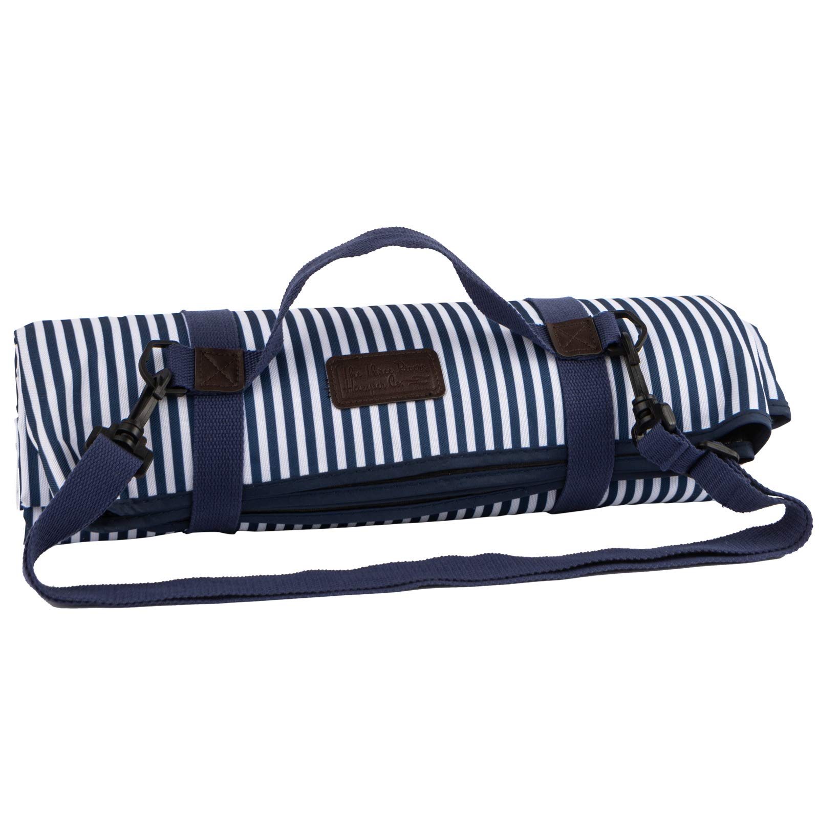 Three Rivers Picnic Blanket, Navy & White