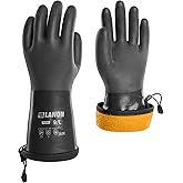 LANON Waterproof Winter Work Gloves, Moisture-permeable PU Coated,Warm Gloves for Freezer & Outdoor Work, Chemical & Oil Resistant, Non-Slip,Large