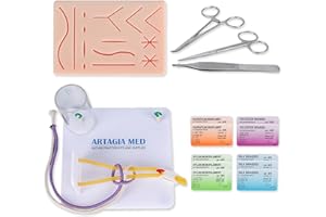 ARTAGIA Suture Practice Kit and Surgical Knot Tying Board, Complete Medical Training Set with Silicone Pad, Suturing Tools, Knot Board with Durable Rope, and Quick Tie Tool, Ideal for Medical Students