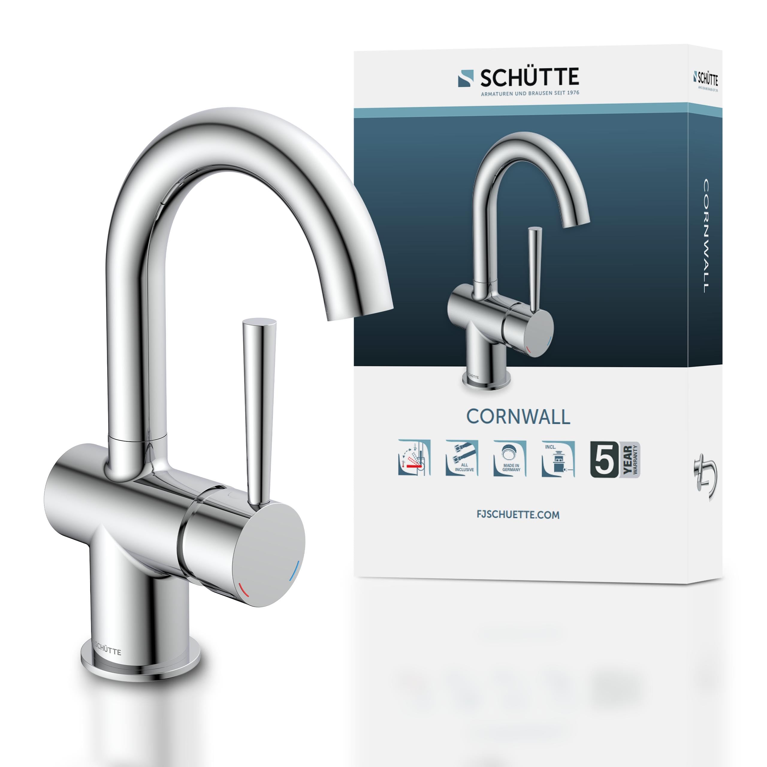 SCHÜTTE 79010 Cornwall Basin Mixer Tap Chrome — image 1