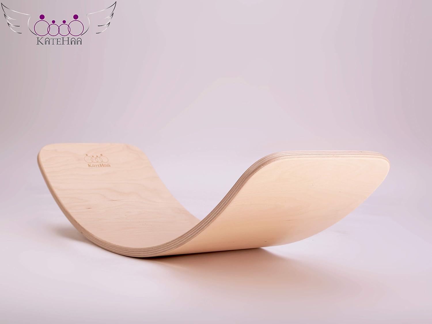 KateHaa Wooden Balance Board (Balanceboard aus Holz), Eco Lacquer