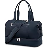Samsonite Better Than Basics Weekender Duffle &ndash; Drop Bottom Travel Bag with 14&rdquo; Laptop Compartment, SmartSleeve&trade; Trolley Strap, Adjustable Shoulder Strap, Durable RPET Lining, MIDNIGHT BLUE