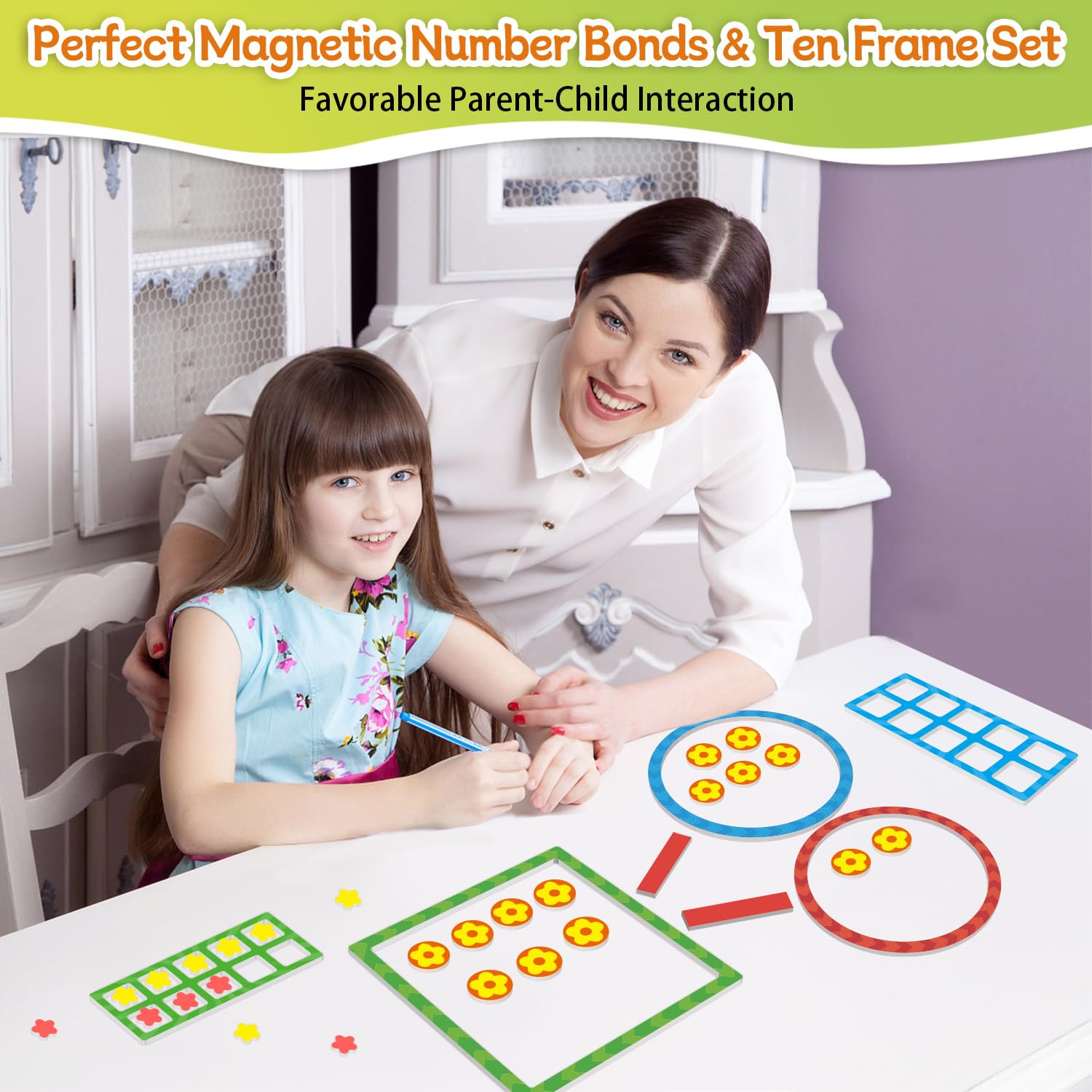 97 PCS Magnetic Numbers for Whiteboard, Math Manipulatives Kindergarten 1st Grade, Math Games for Kids, Magnetic Number Line, Math Counters & Ten Frames Set, Addition and Subtraction Games