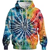 CZLBTFTP Tie Dye Hoodie Long Sleeve Pullover Sweatshirt for Men Women