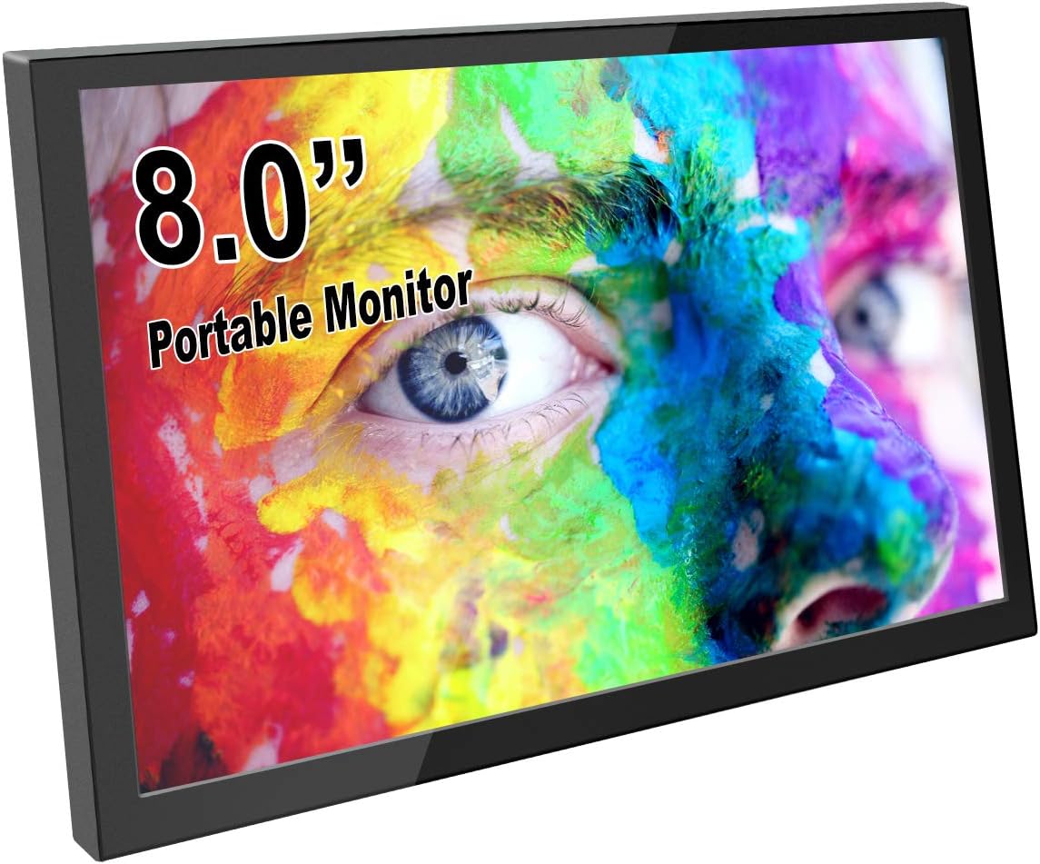 ELECROW for Raspberry Pi Screen 8 inch Portable Small Monitor 1280x800 Resolution IPS LCD Screen Mini Monitor Competible Raspberry Pi