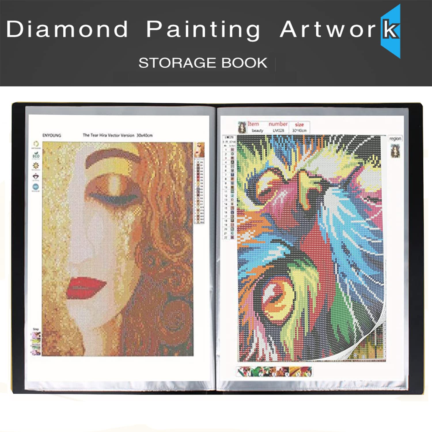 ARTDOT A3 Diamond Painting Storage Book | 30 Pocket Portfolio Folder