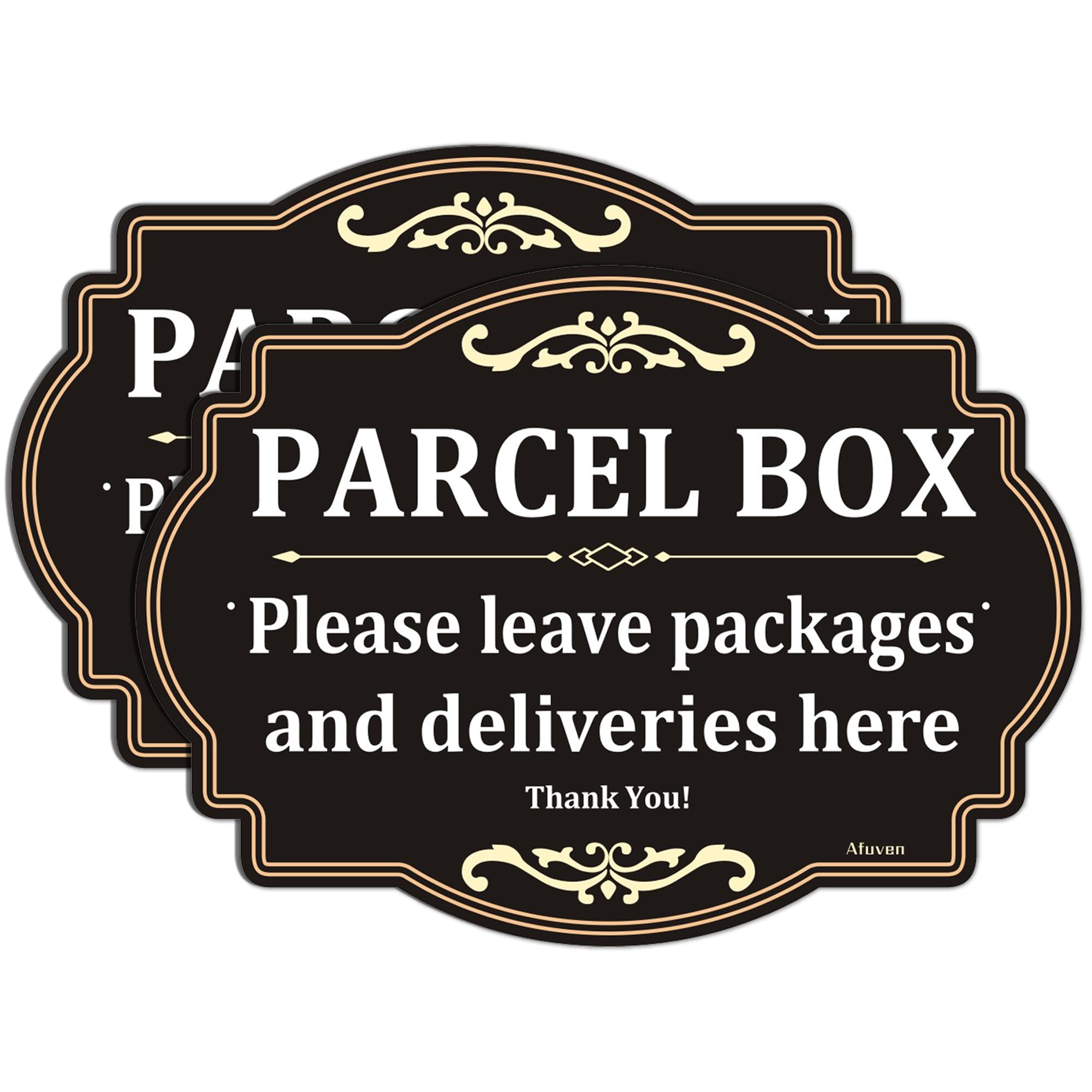Parcel Box Please Leave Packages and Deliveries Here Signs 25 x 18 cm Package Delivery Metal Reflective Sturdy Rust Aluminum Waterproof Durable Outdoor