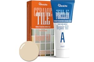 Ankita Ceramic Tile Repair Kit (Beige), Tile Repair Kit with Super Strong Adhesion, Floor Cracked Tile Filler for Cracks, Chips, Holes on Ceramic, Porcelain, Acrylic, Fiberglass, Enamel