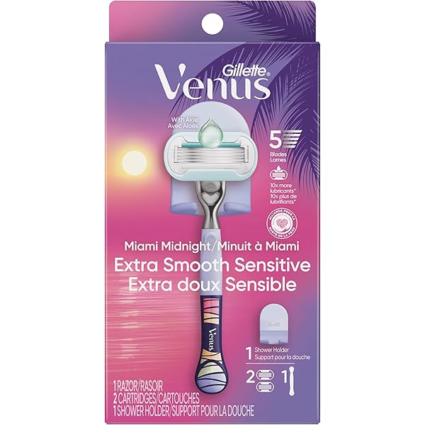 Venus Miami Sunrise Deluxe Smooth Sensitive Razor Gentle Skin.