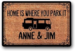 LSS Trading Home is Where You Park It - Personalized Custom - Coir Door Mat - Class A Rv - Motorhome - Camper Doormat 23.6" x 15.7"