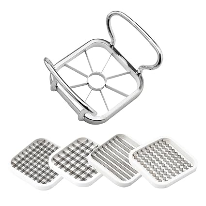 GuDoQi Multifunktionales Gemüseschneider Dicer Edelstahl Obstschneidemaschine Apfelentkerner Teiler Schneider Mit Ergonomisch