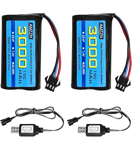 Batterie LiPo 7.4V 2000mAh 2S XT30 Pour HUINA 580/550 - RC, Neuve