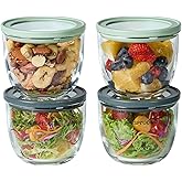 Spreccio Glass Meal Prep Bowls Set - Leakproof Lids,13 oz (4-Pack Multicolored) Perfect for Meal Prepping, Portion Control, and On-the-Go Lunches BPA-Free