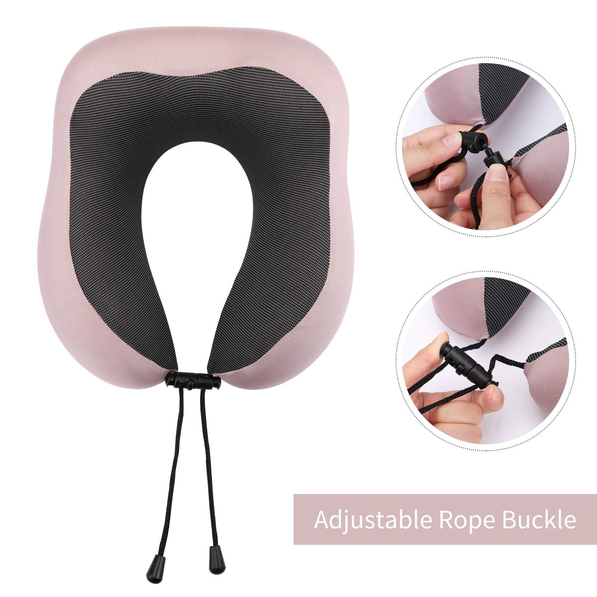 Almohada de Viaje, Keenstone Almohada para el Cuello Hecha de Espuma de Memoria Suave con Tapones para Los Oídos, Almohada Cervical con Función de Soporte Respirable y Ergonómica