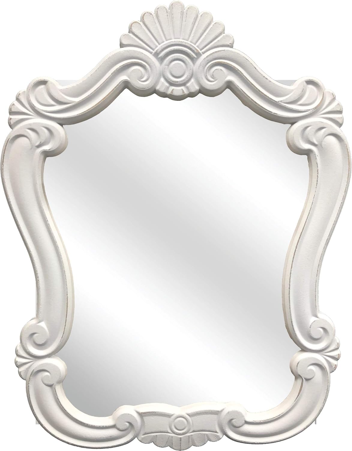 Creative Picture Frames 16" x 20.5" Venice White Shabby Chic Decorative Accent Wall Mirror