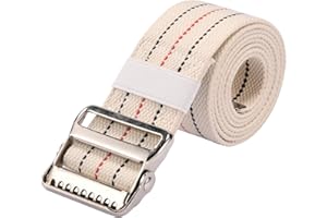 DAOLONG Transfer and Gait Belt with Metal Buckle - 60 Inch, Walking, Standing and Transfer Assist Aid for Seniors, Elderly Patients, Caregiver, Nurse, Therapist (Beige)