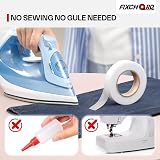 FIXCHORD Hemming Tape 30m 20mm Iron-On No Sewing White view 3