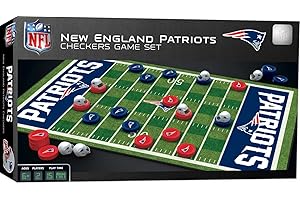 Masterpieces Officially licensed NFL New England Patriots Checkers Board Game for Families and Kids ages 6 and Up, 13" x 21"