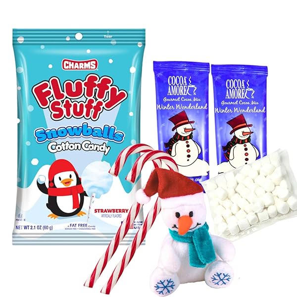 SNOWMAN GIFT SET CHRISTMAS STOCKING STUFFER SNOW DAY GIFT WITH COTTON CANDY SNOWBALLS