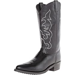 Old West Men's Leather Cowboy Work Boots