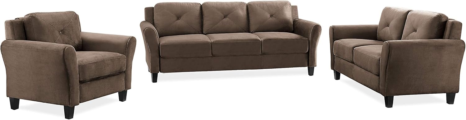 Lifestyle Solutions Collection Grayson Micro-fabric Chair, Brown: Furniture & Decor