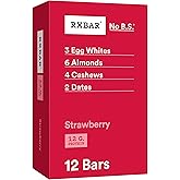 RXBAR Protein Bars, 12g Protein, Gluten Free Snacks, Strawberry, 22oz Box (12 Bars)