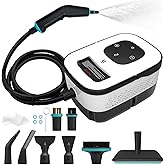 2500W Handheld Steam Cleaner, 6-Speed Portable Steamer with Large Tank & 10 Accessories, 10s Heat-Up steamer cleaning for Kitchen, Bathroom, Car Detailing, Tile & Grout Cleaning
