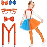 Ainuit Costume Roleplay Accessories - 4PCS Orange Costume Accessories Set for Kids – Hat, Bow Tie, Glasses & Suspenders