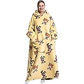 Pterygoid Blanket Hoodie Extra Long,Wearable Blanket with Sleeve for Women Men,Hoodie Blanket with Huge Pocket and Hooded