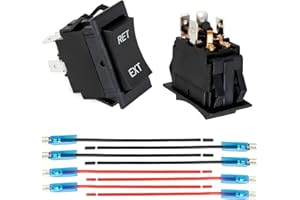NVGUOES 2-Pack Trailer Power Jack Switch 87570 226023, Compatible with LCI Lippert Recpro F2C and Other Trailers, Reverse Polarity Rocker Switch Motor Control DPDT 4 Pin Power Jack Toggle Switch with Wires
